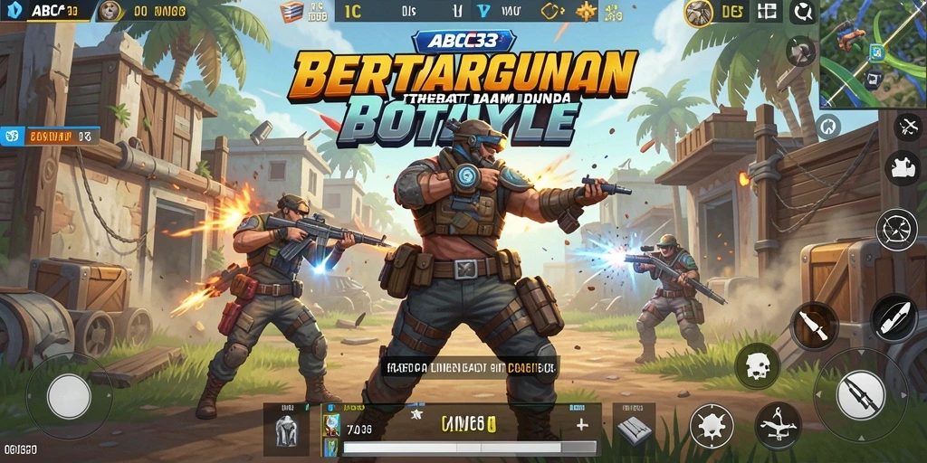 Screenshot gameplay ABC33 menunjukkan pertarungan seru Battle Royale.