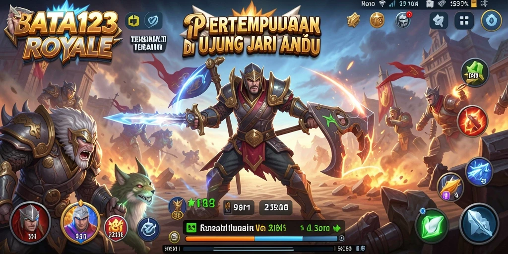 Screenshot utama BATA123 menunjukkan aksi pertempuran intens di medan perang.