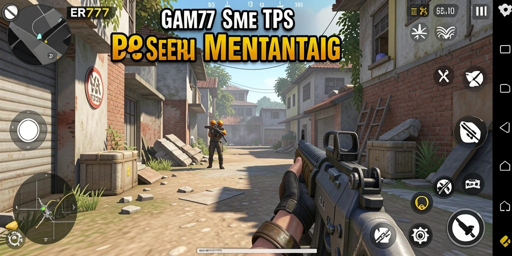 Tangkapan layar gameplay ER777 menampilkan pertempuran TPS yang intens.