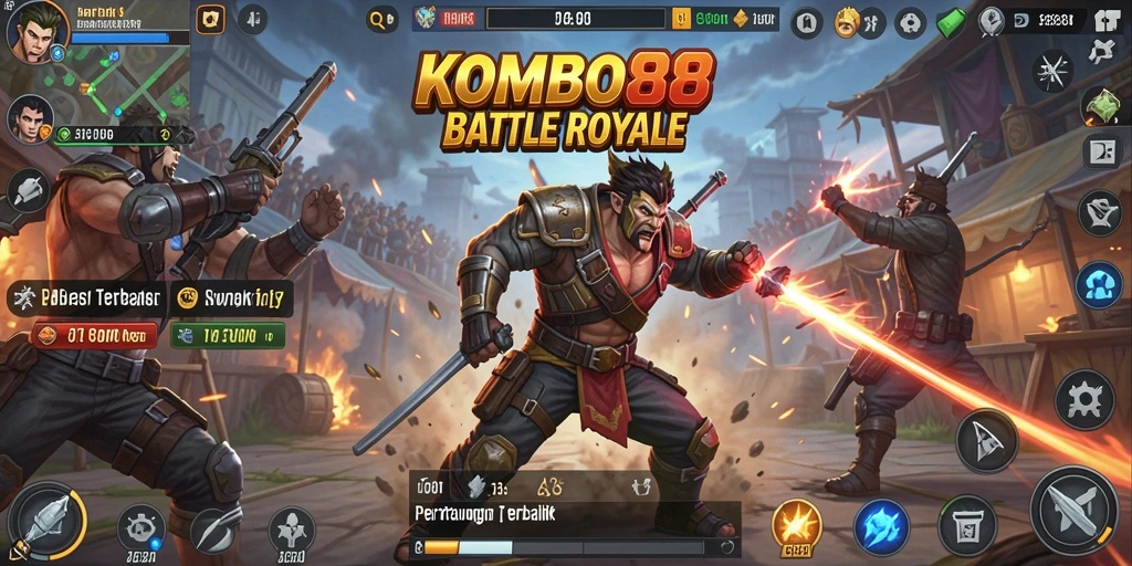 Gameplay seru dan menegangkan dalam KOMBO88 di Battle Royale.