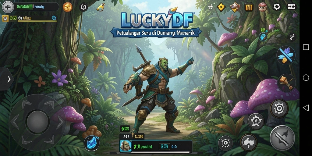 Tampilan gameplay LUCKYDF yang penuh aksi dan petualangan.