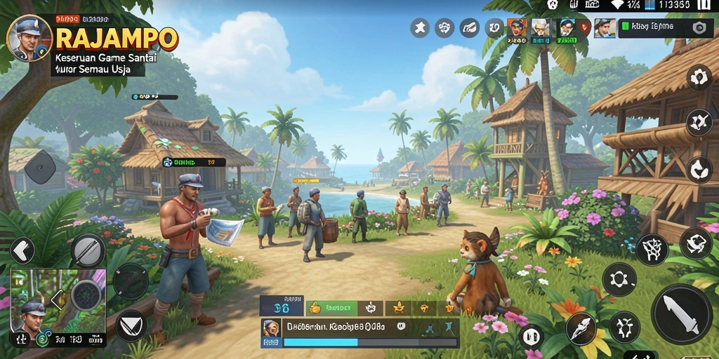 Tampilan gameplay RAJAMPO yang cerah dan menarik.