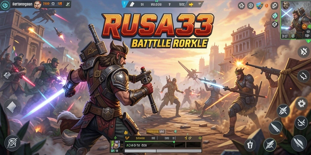 Tampilan gameplay RUSA33 yang mendebarkan dan penuh aksi Battle Royale.
